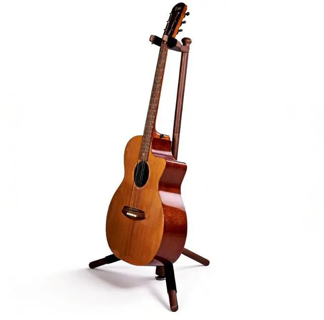 Main image of Guitar Stand, Solid Wood Acoustic Guitar Stand Floor with Padding | Acoustic Guitar Stand,Single Neck Support,Walnut Color for Acoustic Guitar, Electric Guitar & Mandolin
