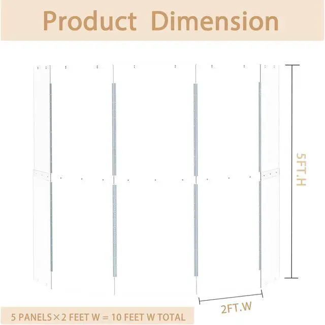 Alt view image 2 of 7 - Drum Shield 5 Panels Converts to 10ft x 5ft Drum Cage Pre-Installed Full-Length Stainless Steel Hinges. For Practice & Performance