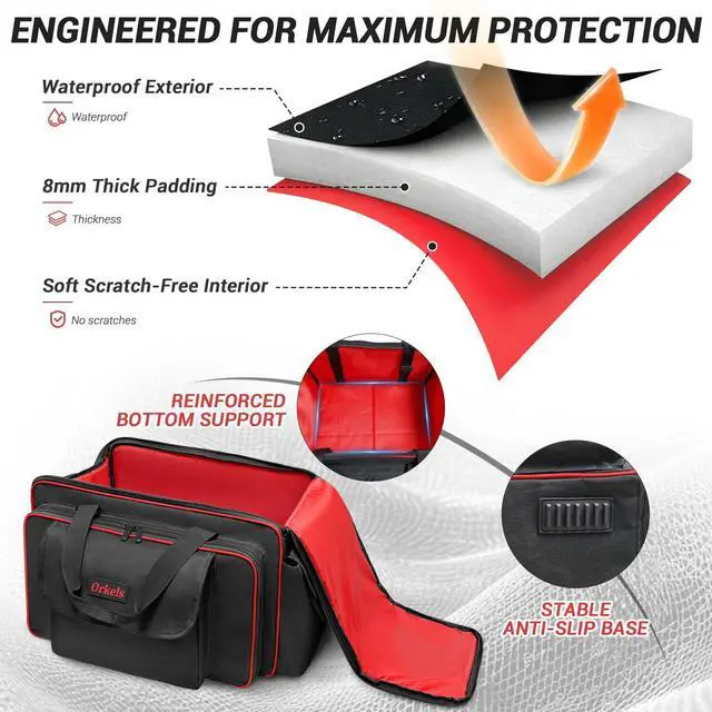 Alt view image 4 of 7 - 12 Inch Speaker Bag for EON Series, Heavy Duty Padded, Water-Resistant, Durable Portable Speaker Case with Shoulder Strap & Accessory Storage (12'' Speaker: EON612, IRX112BT)