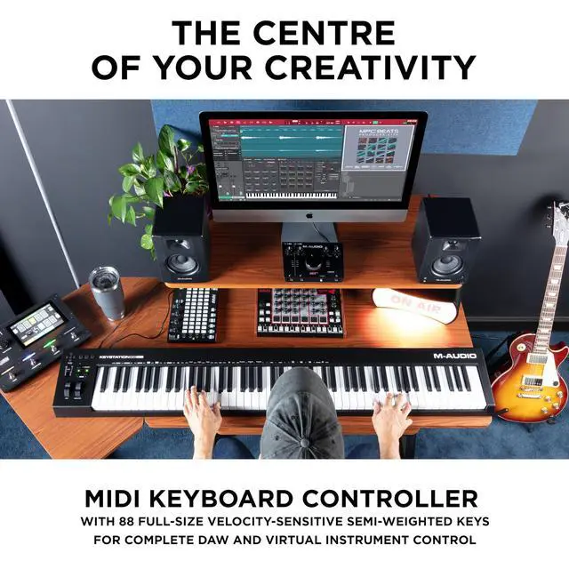 Alt view image 2 of 7 - Keystation 88 MK3 MIDI Controller Bundle with Headphones for Studio Recording, Music Production, Podcasting, Streaming