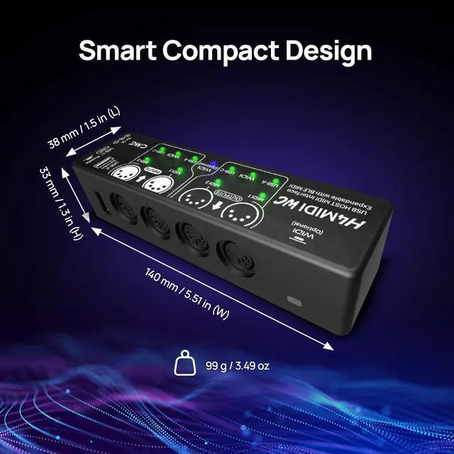 Alt view image 5 of 7 - H4MIDI WC + WIDI Core - Advanced USB host MIDI Interface + WIDI Premium Bluetooth MIDI
