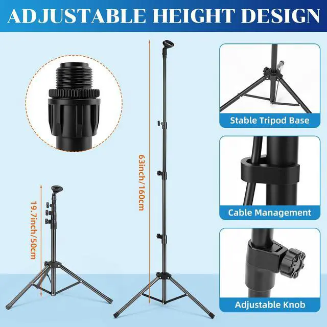 Alt view image 2 of 7 - 4 Pcs Tripod Microphone Stand Boom Arm Floor Mic Stand with Carrying Bag and Mic Clips for Singing Stage Wedding Karaoke Church (Vertical Style)