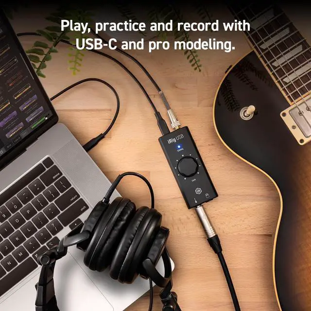 Alt view image 2 of 7 - iRig USB Guitar Audio Interface - 24-bit 48 kHz Music Recording Studio Equipment Include USB C Cable For iPad, Mac And PC, Guitar Accessories, Recording Device