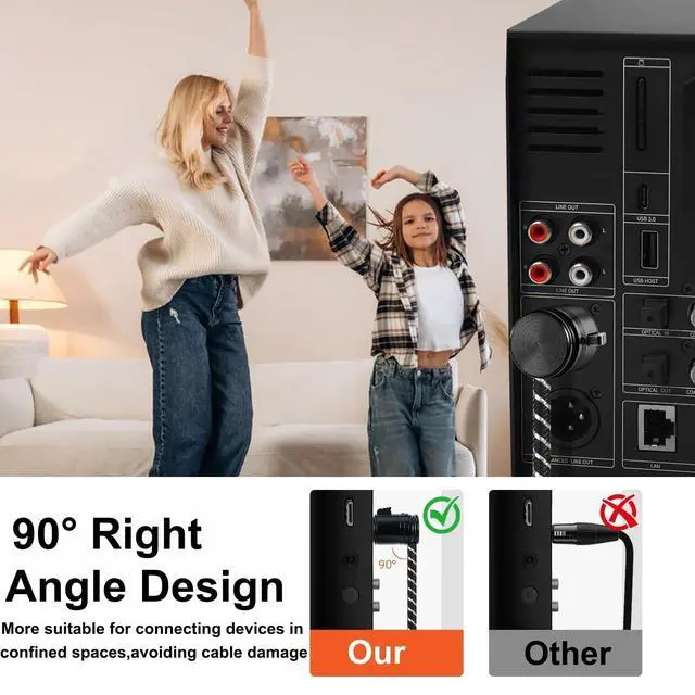 Alt view image 3 of 7 - Rotatable Right-Angle XLR Cable,Adjustable-Angle Low Profile XL R Male to Female Balanced Mic Cord,24AWG OFC,Nylon Braided Short 90 Degree XLR Microphone Adapter,1FT 4-Pack