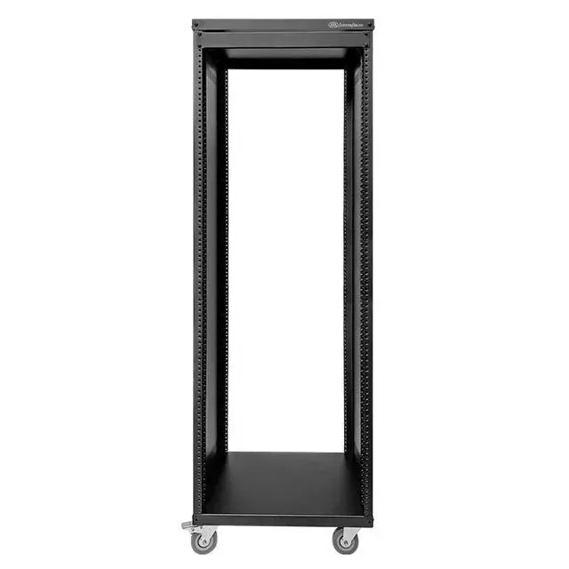 Alt view image 2 of 7 - AxcessAbles 30U 19-Inch Rolling Network Server Rack 550LB Capacity. 18-Inch Depth Heavy Duty Open Frame AV Rack with Removable Side Panels. Includes 5mm and 6mm Screws