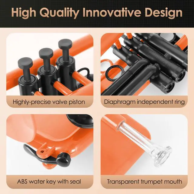 Alt view image 7 of 7 - SEA LION Professional Plastic Bb Trumpet Set for Student Beginner (Orange)