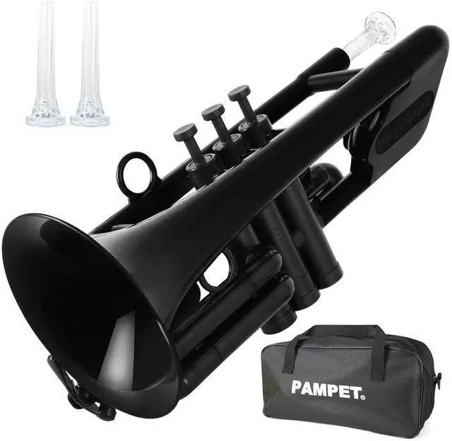 Main image of SEA LION Professional Plastic Bb Trumpet Set for Student Beginner (Black)