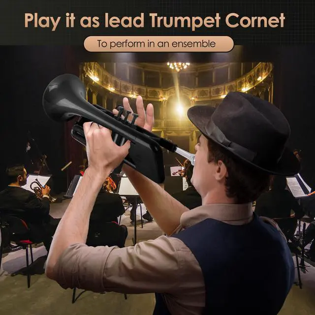 Alt view image 4 of 7 - SEA LION Professional Plastic Bb Trumpet Set for Student Beginner (Black)