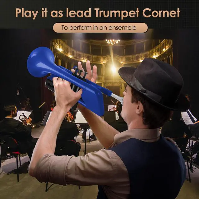 Alt view image 4 of 7 - SEA LION Professional Plastic Bb Trumpet Set for Student Beginner (Blue)