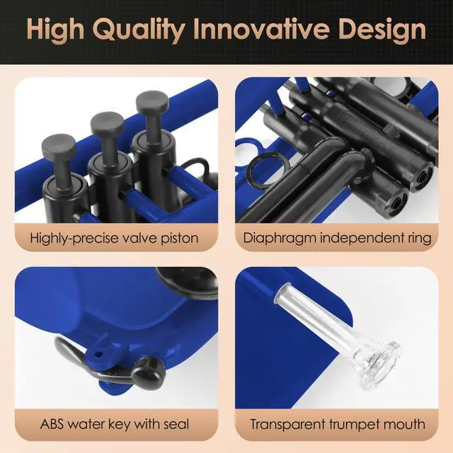 Alt view image 7 of 7 - SEA LION Professional Plastic Bb Trumpet Set for Student Beginner (Blue)