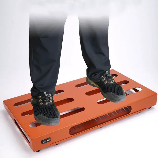 Alt view image 4 of 7 - Guitar Pedal Board 22" x 12.6" Guitar Pedalboard with Power Supply Bracket, Includes Carry Bag & Mounting Tapes (Orange, GKS-22OR)