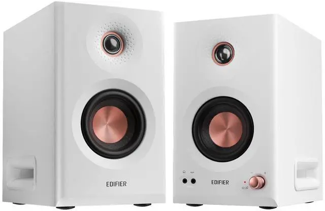 Main image of MR5 2.0 Studio Monitor Bookshelf Speakers, 110W(RMS), Hi-Res Audio, Bluetooth 6.0, 3-Way Active Design, Room Compensation, XLR/TRS/RCA Inputs, Compact Size for Home Studio & Music - White