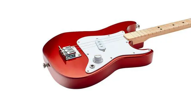 Alt view image 2 of 5 - Fender Stratocaster 3-String Electric Guitar for Kids, Beginner Guitar, Includes Chord Flash Cards, Learning App, Educational Booklet, Picks, and Stickers, Candy Apple Red