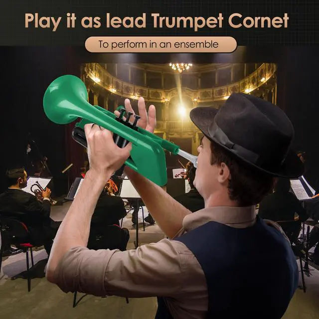 Alt view image 4 of 7 - SEA LION Professional Plastic Bb Trumpet Set for Student Beginner (Green)
