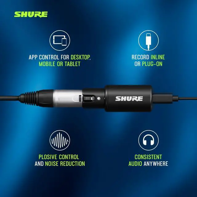 Alt view image 6 of 7 - MVX2U Gen 2 XLR-to-USB-C Digital Audio Interface, Apple MFi Certified, Portable Setup for Audio Processing, Noise-Free Recording Between XLR and USB-C Devices