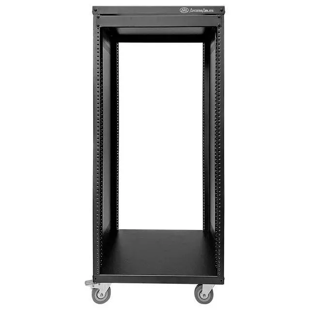 Alt view image 7 of 7 - AxcessAbles 22U 19-Inch Rolling IT Server Rack 550LB Heavy Duty Open Frame with Removable Side Panels Large 3-Inch Locking Casters for Servers Networking and Rackmount Gear Includes 5mm and 6mm Screws
