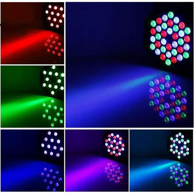 Alt view image 2 of 7 - LED Par Lights DJ Stage Light RGB 36 LED with Sound Activated Remote Control DJ Uplighting for Wedding Party Club Christmas Stage Lighting (8 Packs)