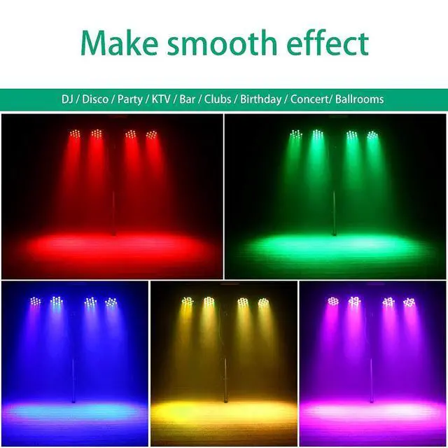 Alt view image 3 of 7 - LED Par Lights DJ Stage Light RGB 36 LED with Sound Activated Remote Control DJ Uplighting for Wedding Party Club Christmas Stage Lighting (8 Packs)