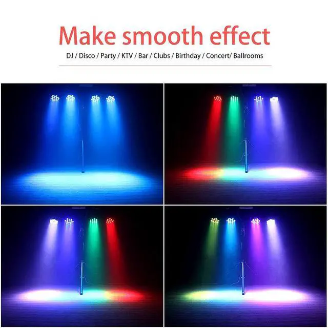 Alt view image 4 of 7 - LED Par Lights DJ Stage Light RGB 36 LED with Sound Activated Remote Control DJ Uplighting for Wedding Party Club Christmas Stage Lighting (8 Packs)