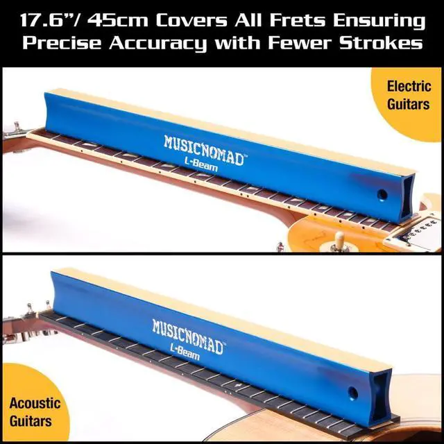 Alt view image 2 of 7 - 11 pc. Guitar Fret Leveling Kit, Luthier & Tech Fret Level Beam, Crowning File & Polish Set (MN872)