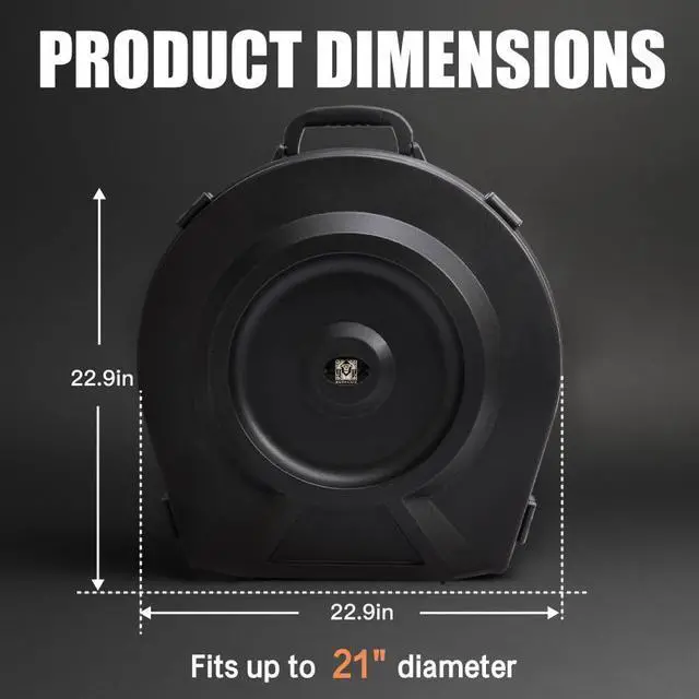 Alt view image 6 of 7 - 22'' Cymbal Case Cymbal Storage Cymbal Hard Case With Foam, Fits 10 × 21" Cymbals, Design for Drum Cymbal, Cymbal Vault Upgrade Cymbal Bag, Hard Shell Protect