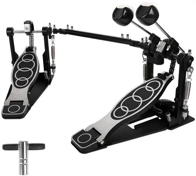 Main image of Double Bass Pedal, Double Chain Double Bass Drum Pedals, Double Kick Drum Pedal with Patch Suit for Kick Drum (2026)