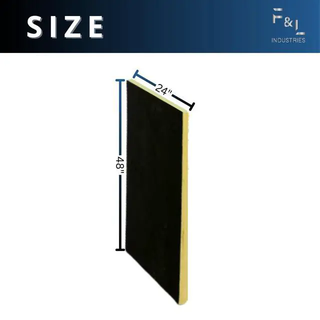 Alt view image 2 of 7 - F&L R6 Fiberglass Board Acoustic Insulation Panels 1" to 2" Thick, 24"x24" and 24"x48" Thermal Soundproofing for Walls, Ceilings, Studios & HVAC Duct Applications (1-1/2in x 24in x 48in)