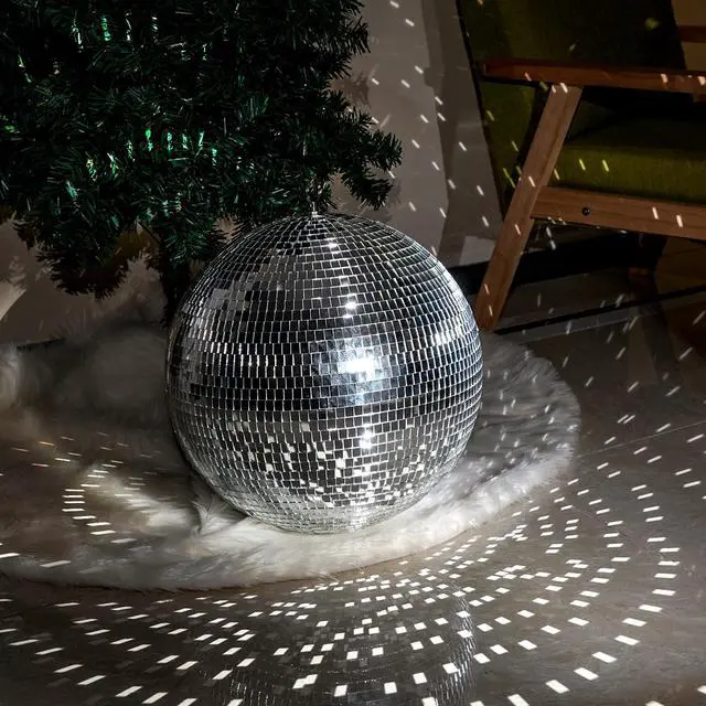 Alt view image 2 of 7 - 16inch Large Mirror Disco Ball - Hanging Big Disco Ball for Party Decorations, DJ Clubs, Weddings, Bars, Holiday Events, and Stage Decor with 15pcs Replacement Mirrors