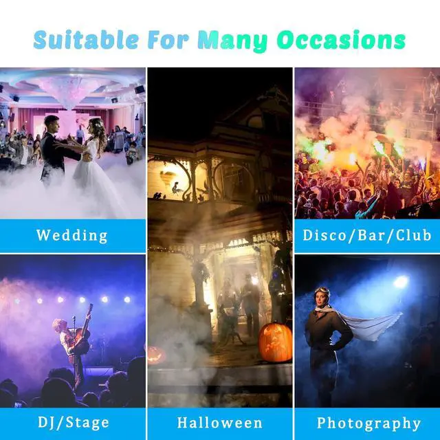 Alt view image 5 of 6 - Fog Machine 1500 Watt and 16000 CFM Fog with with 2 Sets of Controllers, Professional Smoke Machine for DJ Stage Halloween Party Wedding Christmas