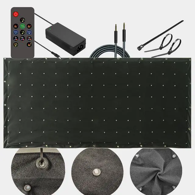 Alt view image 5 of 6 - DJ Stage Light Pro 3.3x6.9ft LED Motion Drape Facade - Sound-Activated Rhythm Lights with Remote, 80+ Music Programs & 70 Motion Effects for DJ Booths, Stages, Weddings
