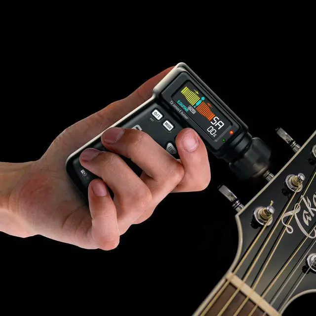 Alt view image 3 of 7 - T2 Smart Automatic Guitar & Ukulele Tuner | Fast Acoustic Guitars Auto-Tuner With 180RPM Electric String Winder | Safe & Professional Grade Tuner For Ukuleles | USB Rechargeable Battery | Black