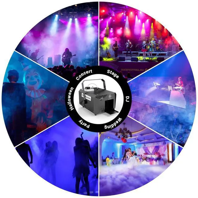 Alt view image 6 of 7 - 600W 1000CFM Haze Machine for Stage & DJ | Remote DMX512 Control, Adjustable Outlet, 2L Tank. For Wedding, Club, Halloween, Christmas, Party Beam Effects