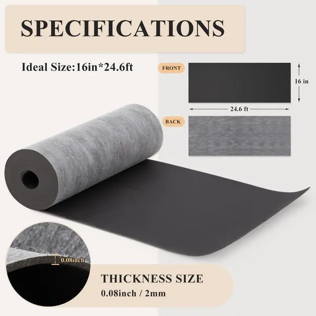 Alt view image 2 of 7 - 1.33 x 25 ft Mass Loaded Vinyl Soundproofing 1lb, Mlv Soundproofing for Sound Absorber, 2mm Thick, Anti Vibration Deadening Material