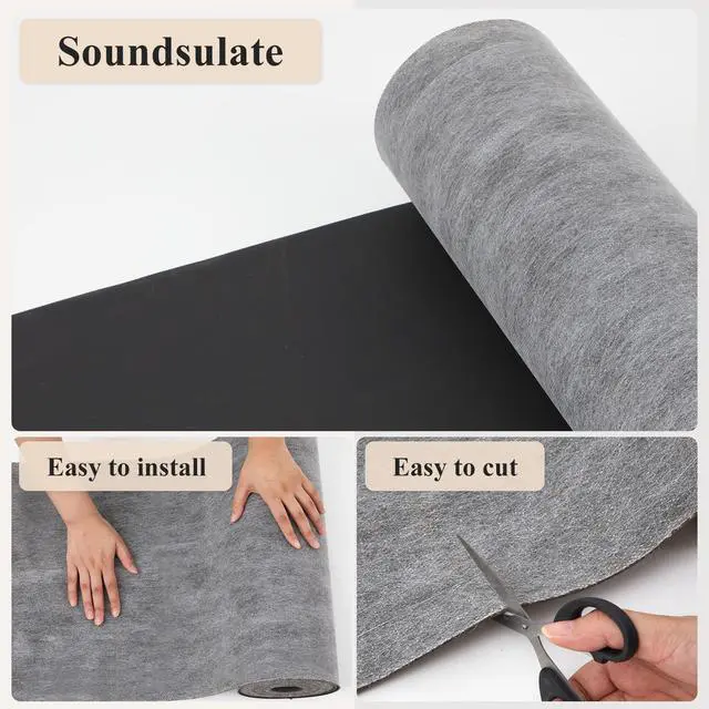 Alt view image 4 of 7 - 1.33 x 25 ft Mass Loaded Vinyl Soundproofing 1lb, Mlv Soundproofing for Sound Absorber, 2mm Thick, Anti Vibration Deadening Material