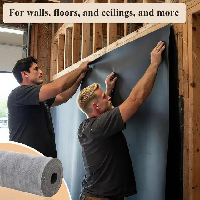 Alt view image 6 of 7 - 1.33 x 25 ft Mass Loaded Vinyl Soundproofing 1lb, Mlv Soundproofing for Sound Absorber, 2mm Thick, Anti Vibration Deadening Material