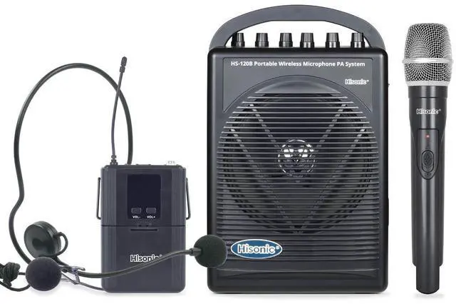 Main image of HS120B Rechargeable & Portable PA (Public Address) System with Built-in UHF Wireless Microphone (1 Handheld +1 Belt-Pack)