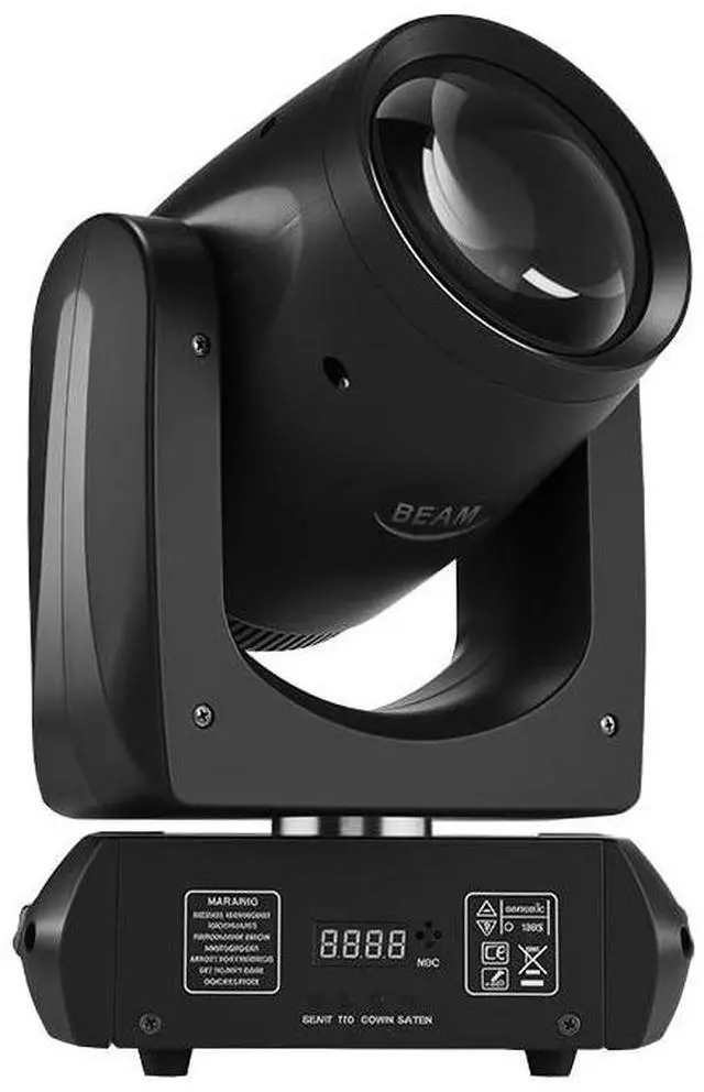 Main image of 160W Moving Head Beam Light, DMX DJ Stage Light | 18-Facet Prism, 12 Gobos & 15 Colors, Sound Activated LED Beam Effect for Clubs, Bars, Parties and Stage Shows, 2 Pcs