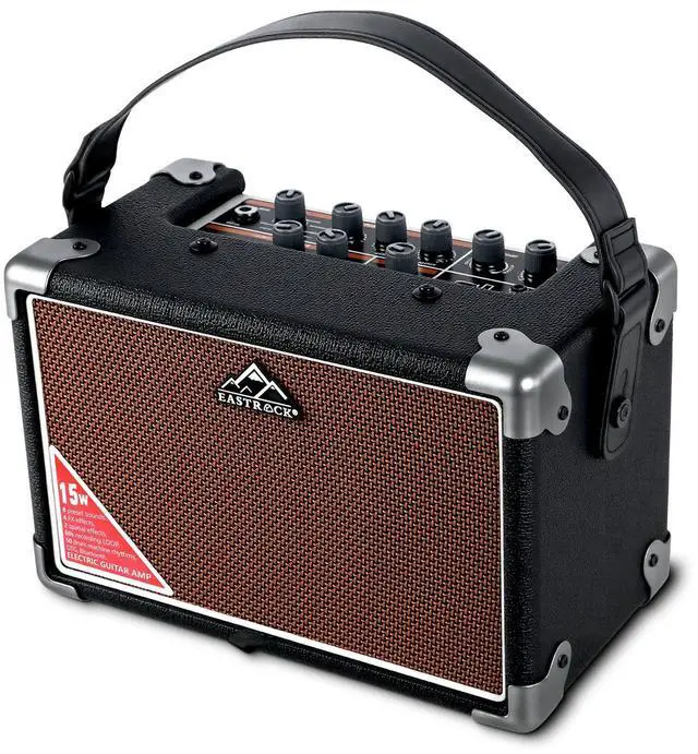 Main image of 15W Electric Guitar Amp, EGA-15W Portable Guitar Amplifier with Bluetooth, Built-in Looper & Drum Machine Speaker, AUX/OTG/Headphone, 8 Voices, FX Effects-Black