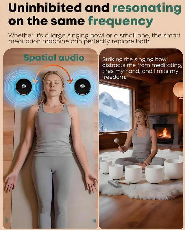 Alt view image 2 of 7 - Sound Frequency Instruments, Meditation Tone TWS Machine- Solfeggio Bath Device for Yoga, Mindfulness, Singing Therapy System of Chakra Relaxation and Stress 5 Tones, 3 Timer Modes
