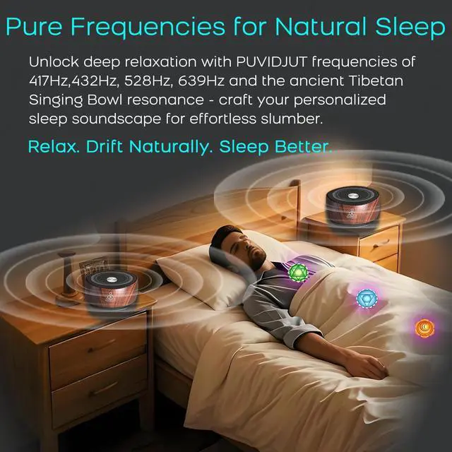 Alt view image 6 of 7 - Sound Frequency Machine,Auto Tibetan Singing Bowl, Meditation Generator Instrument - Solfeggio Bath for Yoga, Mindfulness, Vibration System of Chakra Balancing, 5 Tones, 3 Timers