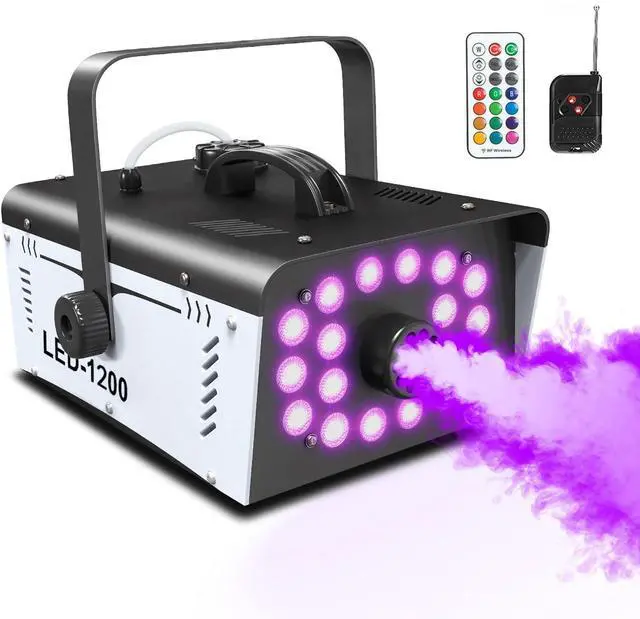 Main image of Fog Machine Halloween Outdoor 1200W with 18 LED Lights, Smoke Machine Fog | With Remote, Perfect for Party, Stage, Wedding, Indoor