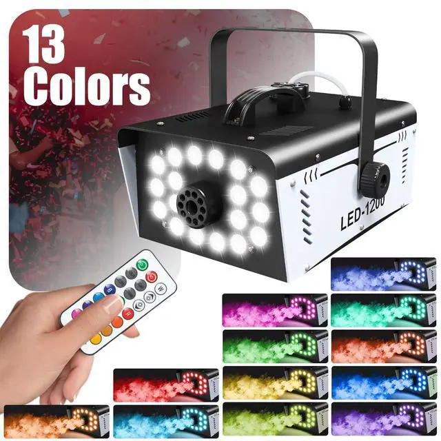 Alt view image 3 of 7 - Fog Machine Halloween Outdoor 1200W with 18 LED Lights, Smoke Machine Fog | With Remote, Perfect for Party, Stage, Wedding, Indoor