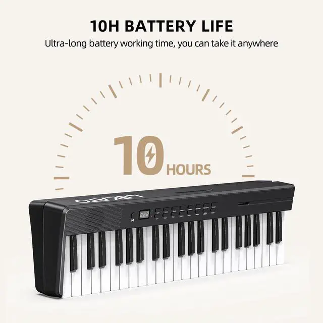 Alt view image 7 of 7 - FP-10 Portable Piano Keyboard for Beginners 88 Keys Folding Digital Piano with Sustain Pedal Foldable Electric Piano Keyboard with Semi Weighted Wood Grain Key Suitable for Midi Bluetooth