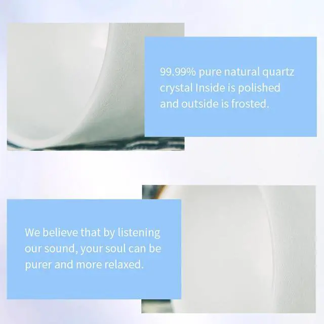 Alt view image 6 of 7 - 528HZ 8 Inch C Note Crystal Singing Bowl Sound Healing Meditation | Sound Bath Bowl,Cleansing Stress Relief,White Quartz Frosted Bowl without Bag