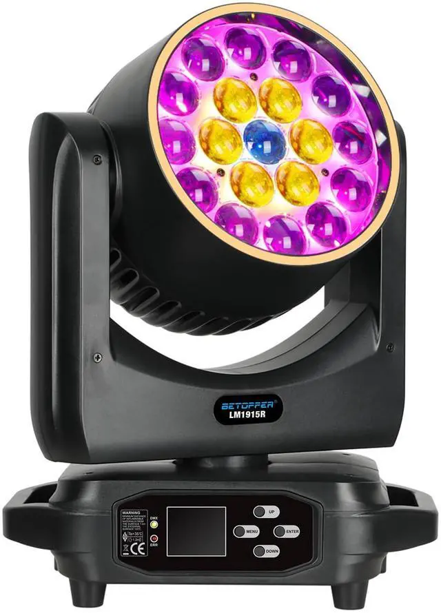 Main image of Moving Head Light,19x15W RGBW with Light Strip Effect Moving Head Stage Spotlight,Lightweight Disco DJLight for Party Wedding Club Bars Show1