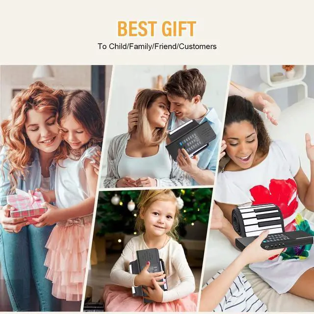 Alt view image 7 of 7 - 88 Keys Roll Up Piano, Upgraded Portable Rechargeable Hand Roll Piano Keyboard, 128 Rhythms, 128 Tones, Roll Out Keyboard Piano with LED Display MIDI Function, Best Gift for Beginners