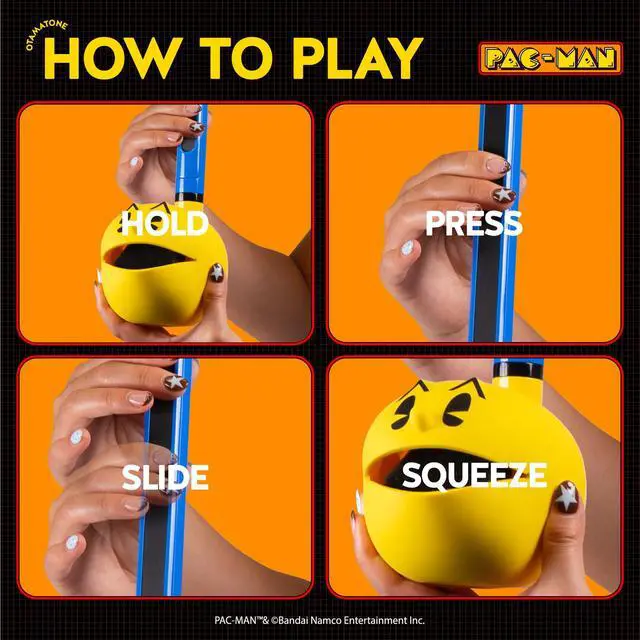 Alt view image 3 of 7 - Deluxe PAC-MAN Electronic Synthesizer Musical Instrument | Portable Digital Synthesizer from Japan by Maywa Denki with 3.5mm Aux Jack & Strap, Unique Gift for Teens & Adults