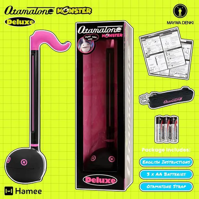 Alt view image 6 of 7 - Deluxe Monster Series Synthesizer Musical Instrument - Pink | Portable Digital Synthesizer from Japan by Maywa Denki with 3.5mm Aux Jack & Strap, Unique Gift for Teens & Adults