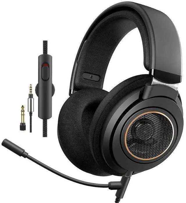 Main image of Over The Ear Studio Headphones for Recording Open Back Gaming Headset with Microphone Studio Monitor Headphones for PC DJ Music Piano Guitar with Detachable Mic and Audio Jack SHP9600MB
