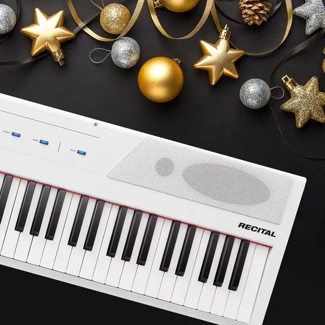 Alt view image 2 of 7 - Recital White - 88 Key Digital Piano Keyboard with Semi-Weighted Keys, 2x20W Speakers, 5 Voices, Split, Layer and Lesson Mode, FX and Piano Lessons